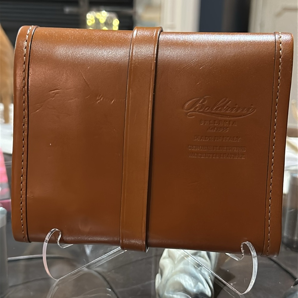 *HOLD* BOLDRINI SELLERIA Genuine Florentine Vacchetta Leather Cosmetics Bag - Picture 4 of 16